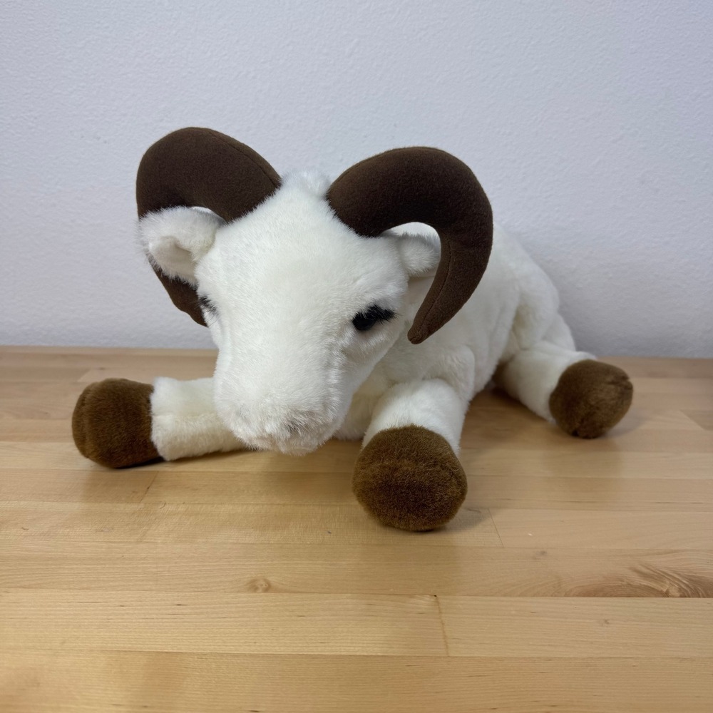 Dakin Huggables Roald Ram Plush Toy Animal White Realistic Bighorn Sheep RARE